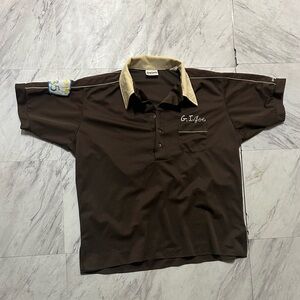 vintage 70s Blatz beer embroidered bowling polo
